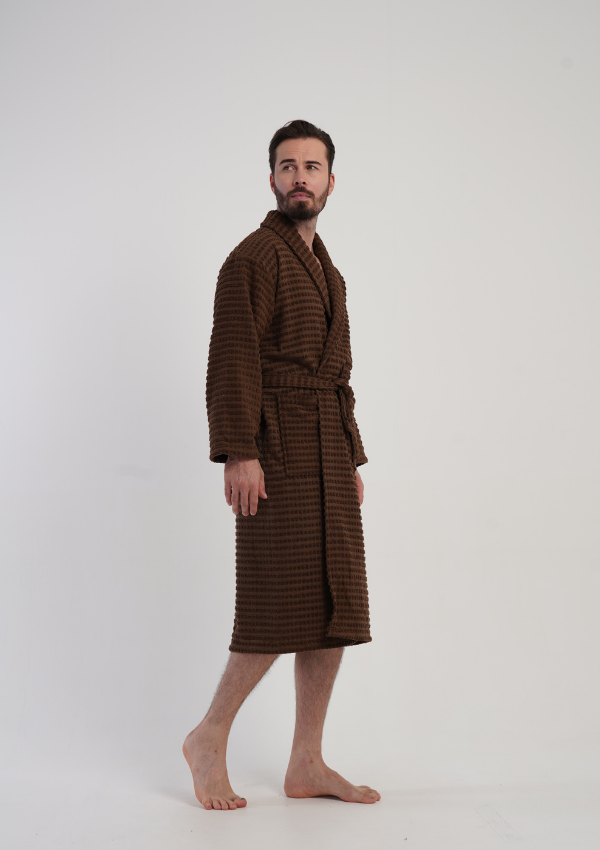 Szlafrok męski Vienetta Urban Loop, Brązowy, r. M-XXL