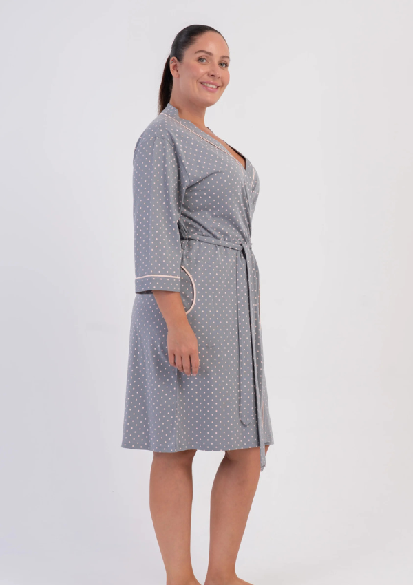 Szlafrok damski Vienetta Grey Pearl, Szary, r. 1XL - 4XL