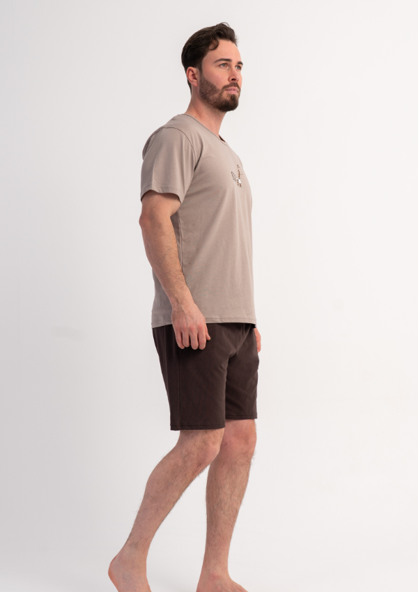 Piżama Męska Vienetta Coffee Relax, Szary, r. 1XL-4XL