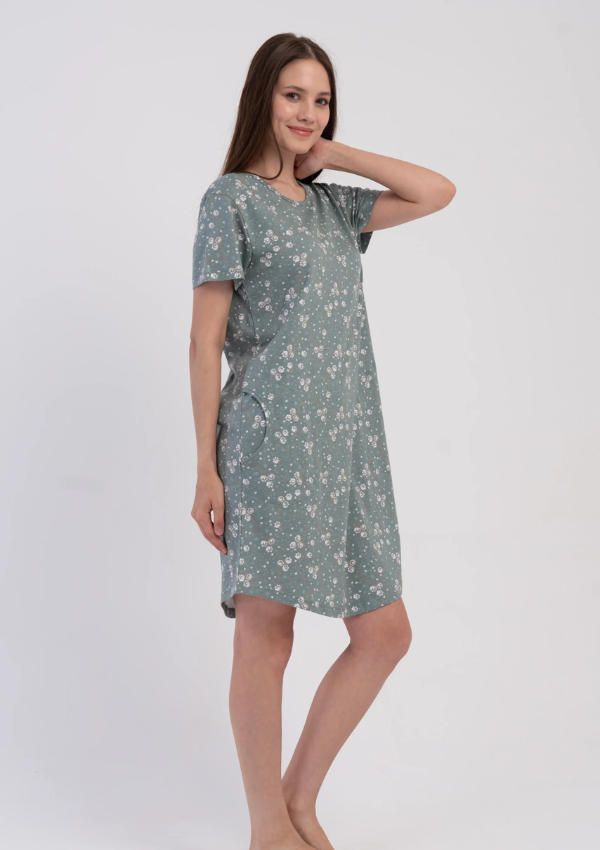 Koszula Nocna Vienetta Sage Blossom, Zielony, r. M-XXL