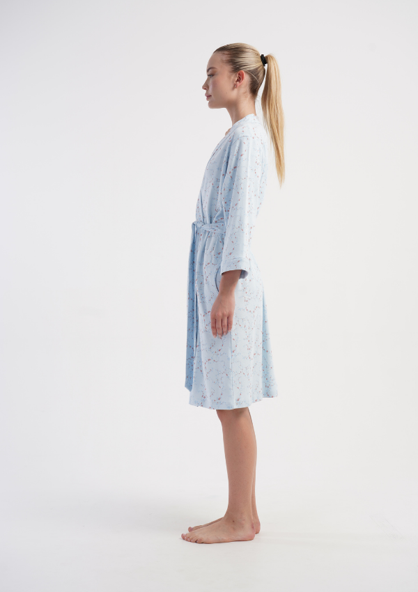 Szlafrok damski Vienetta Soft Breeze, Niebieski, r. S - XXL