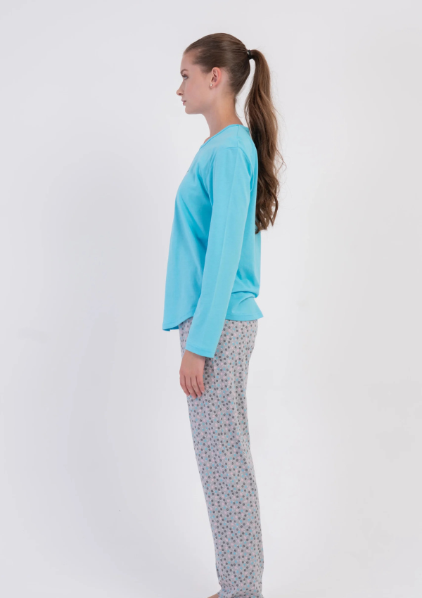 Piżama Damska Vienetta, Blue Pattern, Niebieski r. S-XL