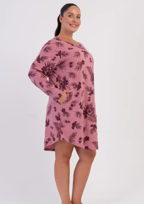 Koszula Nocna Vienetta Rosewood Botanical, Różowy, r. 1XL-4XL