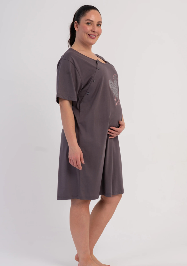 Koszula do Karmienia Vienetta Gray Love, Szary, r. 1XL-4XL