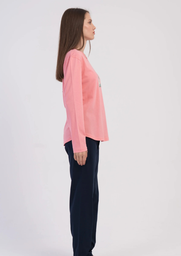 Piżama Damska Vienetta Pink Teddy, Różowy, r. S-XL