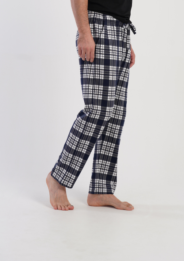 Spodnie męskie Vienetta Navy Check, Niebieski, r. 1XL-4XL