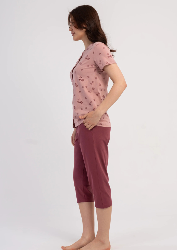 Piżama Damska Vienetta Floral Harmony, Różowy, r. M-XXL