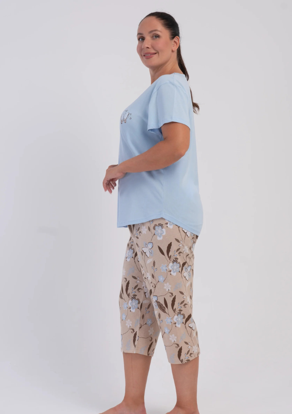 Piżama Damska Vienetta Blue Butterfly, Niebieski, r. 1XL-4XL