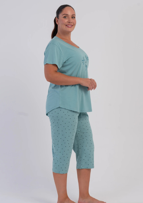 Piżama Damska Vienetta Aqua Sweet, Turkusowy, r. 1XL-4XL