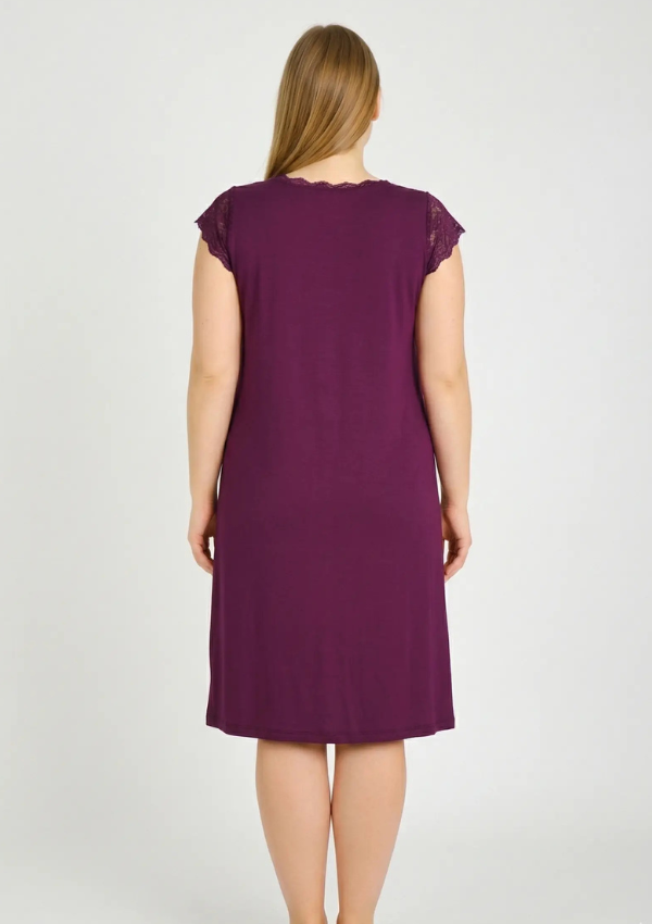 Koszula Nocna Plum Elegance, Fioletowy, r. 2XL - 5XL