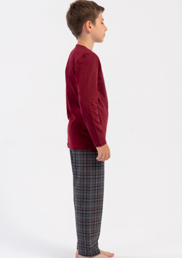 Piżama chłopięca Vienetta Future, Bordowy, r. 134-164
