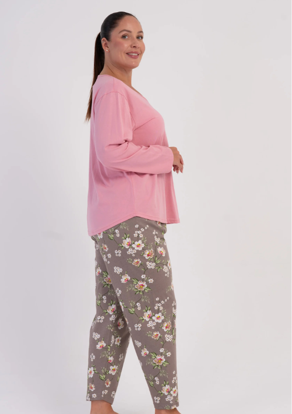 Piżama Damska Vienetta Pink Blossom, Różowy, r. 1XL-4XL