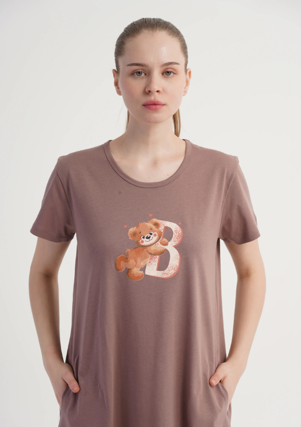 Koszula Nocna Vienetta Brown Teddy, Brązowy, r. M-XXL