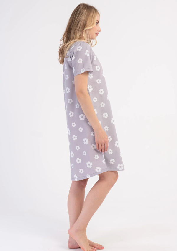 Koszula Nocna Vienetta Silver Daisy, Szary, r. M-XXL