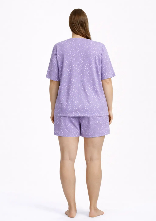 Piżama damska Lilac Dots, Fioletowy, r. 2XL - 4XL