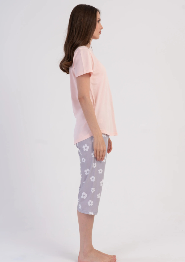Piżama Damska Vienetta Blush Floral, Różowy, r. M-XXL