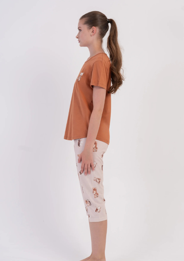 Piżama Damska Vienetta Caramel Teddy, Brązowy, r. S-XL
