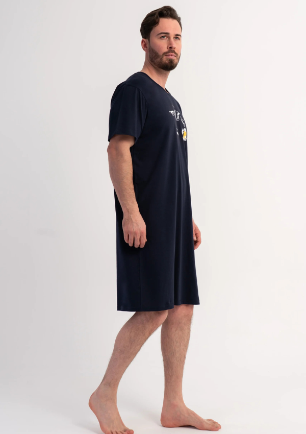 Koszula męska Vienetta Navy Holiday, Granatowy, r. 4XL - 5XL