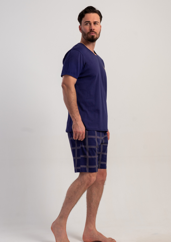 Piżama Męska Vienetta Navy Classic, Granatowy, r. 5XL-7XL