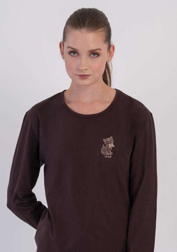 Piżama Damska Vienetta, Sand Cocoa, Brązowy, r. M-XXL