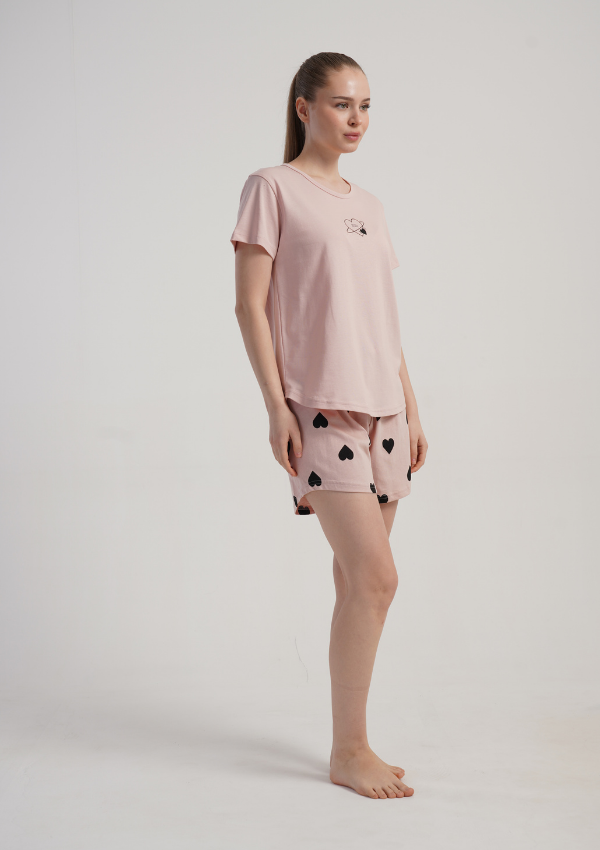 Piżama Damska Vienetta Sweet Hearts, Różowy, S -XL