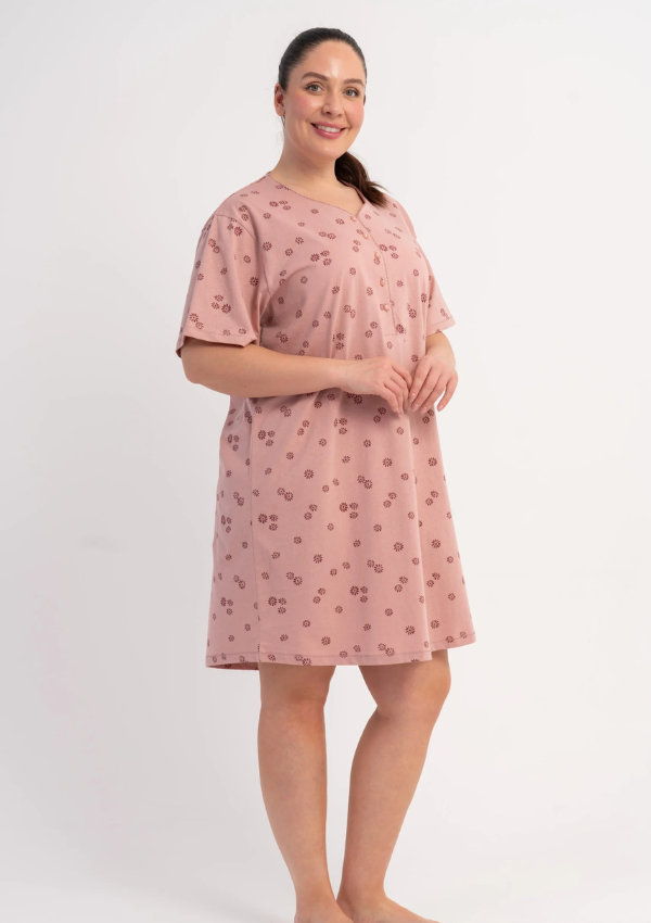 Koszula Nocna Damska Rose Meadow, Różowy, r. 1XL - 4XL