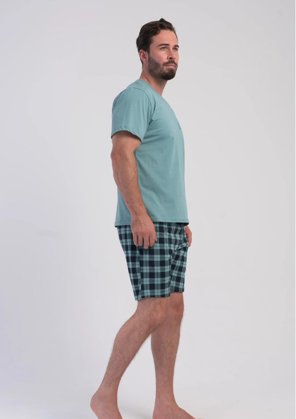 Piżama Męska Vienetta Sea Green, Morski, r. M-XXL