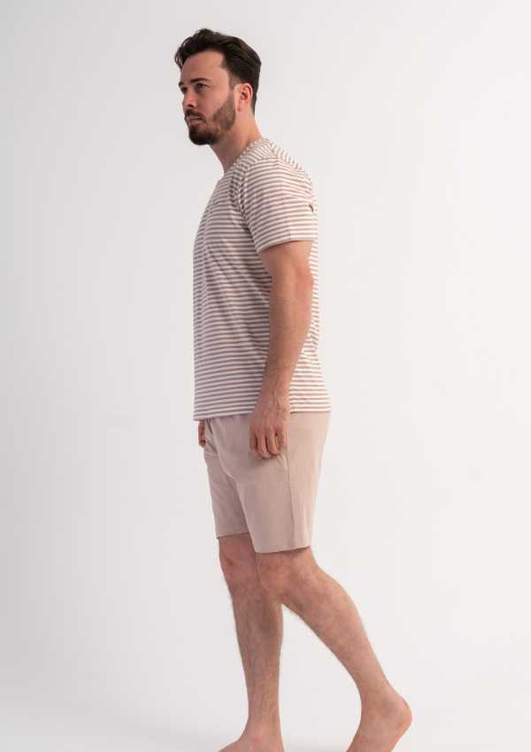 Piżama Męska Vienetta Beige Breeze, Beżowy, r. M-XL