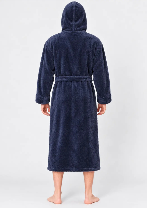 Szlafrok męski Navy Hooded, Granatowy, r. XL-XXXL