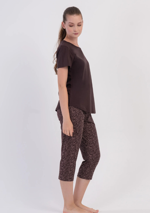 Piżama Damska Vienetta Cocoa Leopard, Brązowy, r. M-XXL
