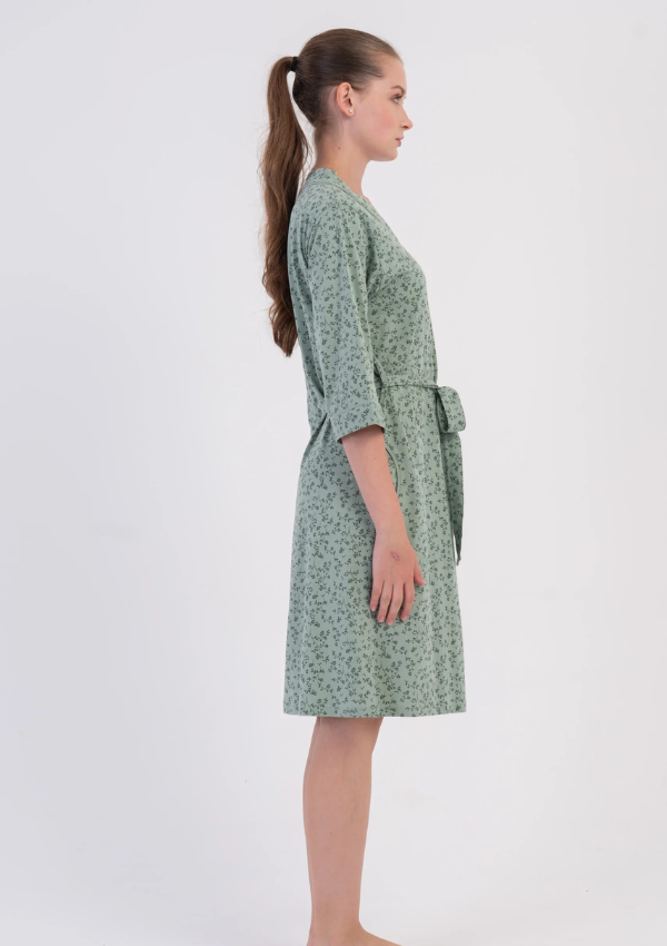 Szlafrok damski Vienetta Mint Floral, Zielony, r. M-XXL