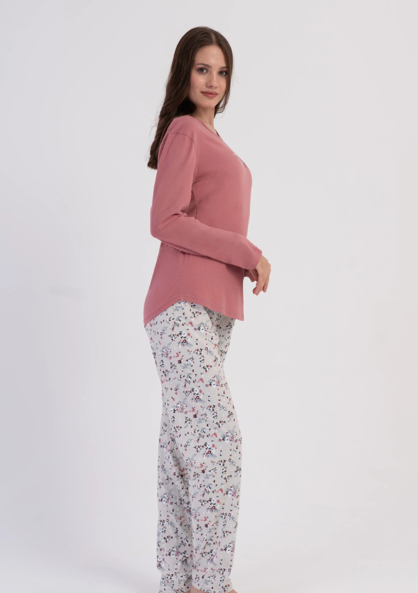 Piżama Damska Vienetta Pink Pattern, Różowy, r. M-XXL