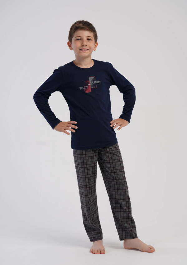 Piżama chłopięca Vienetta Future, Granatowy, r. 134-164