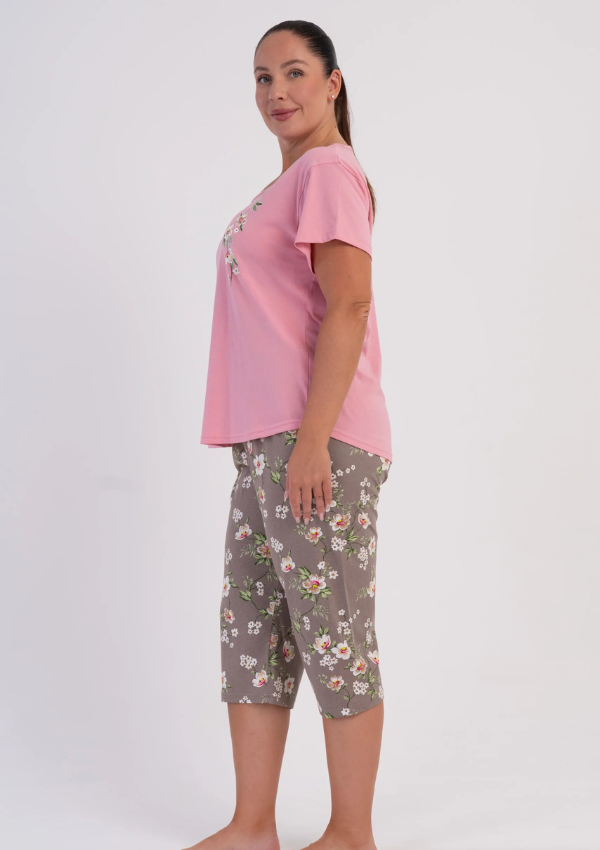 Piżama Damska Vienetta Pink Capri, Różowy r. 1XL-4XL