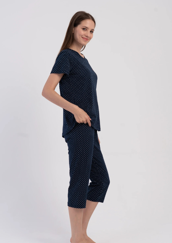 Piżama Damska Vienetta Dotty Dreams, Granatowy, r. M-XXL