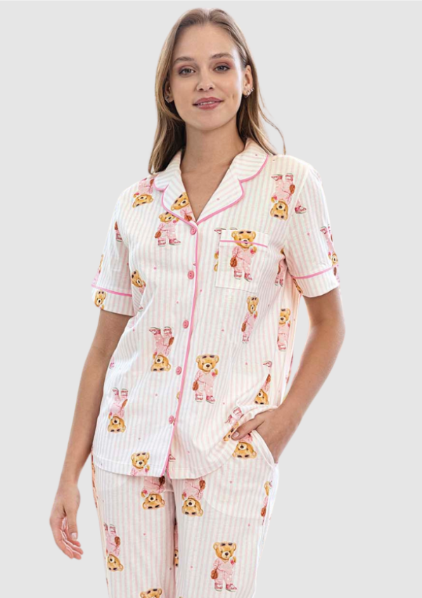 Piżama Damska Bear Harmony, Różowy, r. M-XL