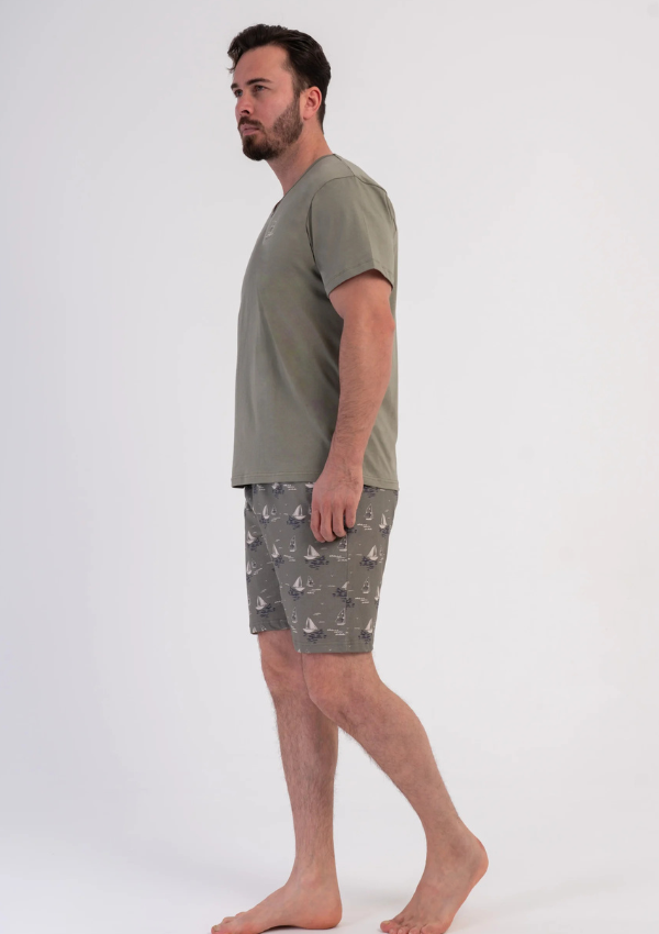 Piżama Męska Vienetta Sailor Breeze, Khaki, r. 1XL-4XL