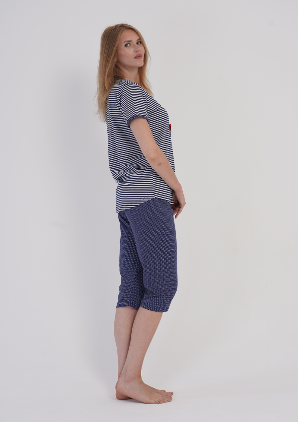 Piżama Damska Vienetta Ballet Dot, Granatowy, r. M-XXL