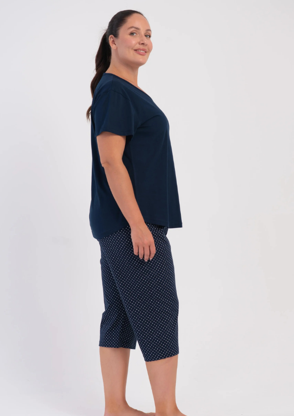Piżama Damska Vienetta Midnight Dot, Granatowy, r. 1XL-4XL