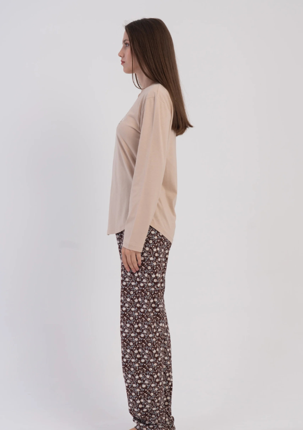 Piżama Damska Vienetta Beige Brown, Beżowy, r. M-XXL
