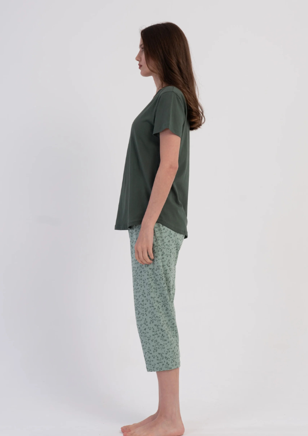 Piżama Damska Vienetta Green Blossom, Zielony, r. M-XXL