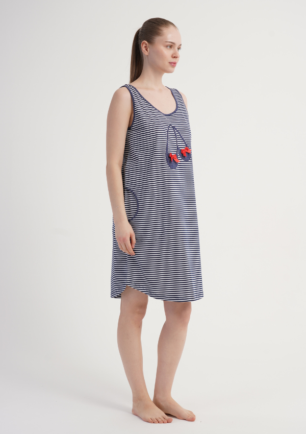 Koszula Nocna Vienetta Navy Lines, Granatowy, r. M-XXL
