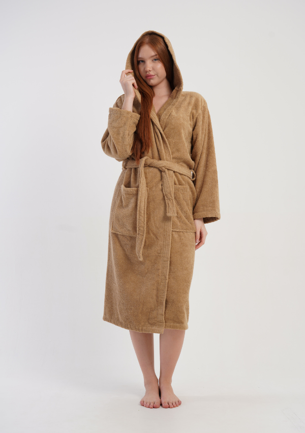 Szlafrok damski Vienetta Carmel Dreams, Brązowy, r. M-XL