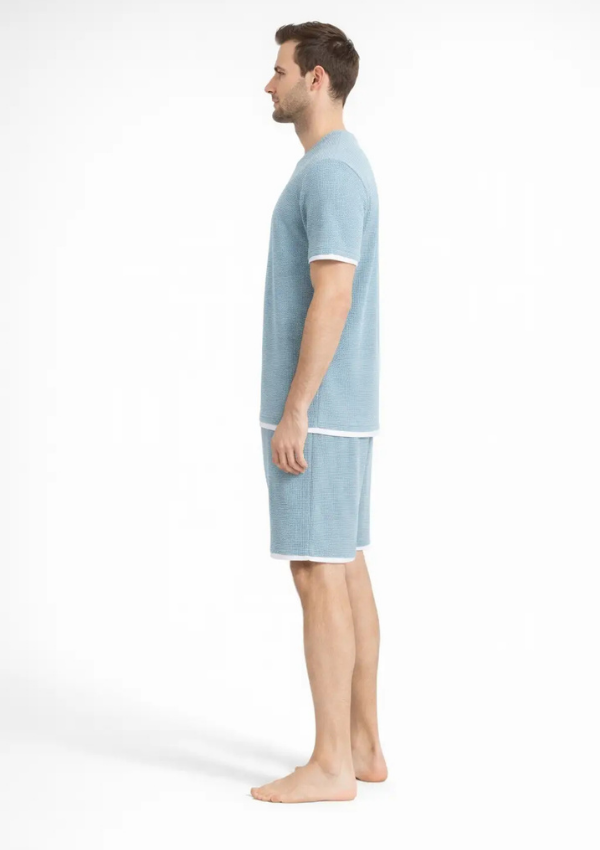 Piżama Męska Mint Waffle Set, Zielony, r. M-XL