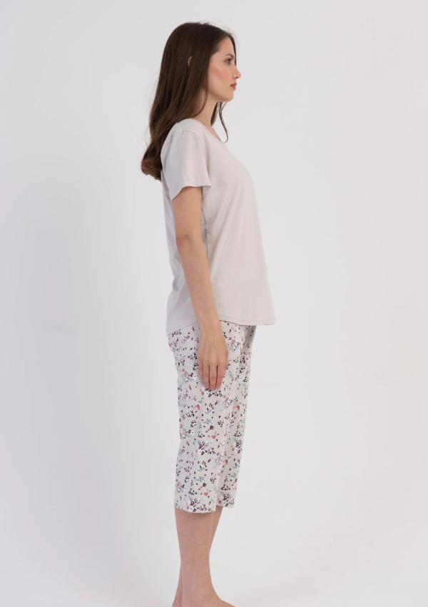 Piżama Damska Vienetta Gray Pattern, Szary, r. M-XXL