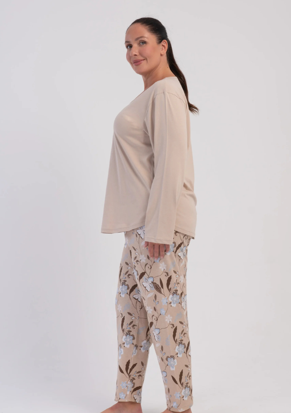 Piżama Damska Vienetta Sand Butterfly, Beżowy, r. 1XL-4XL
