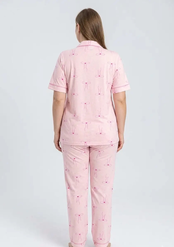Piżama Damska Pink Ribbon, Różowy, r. 2XL-4XL