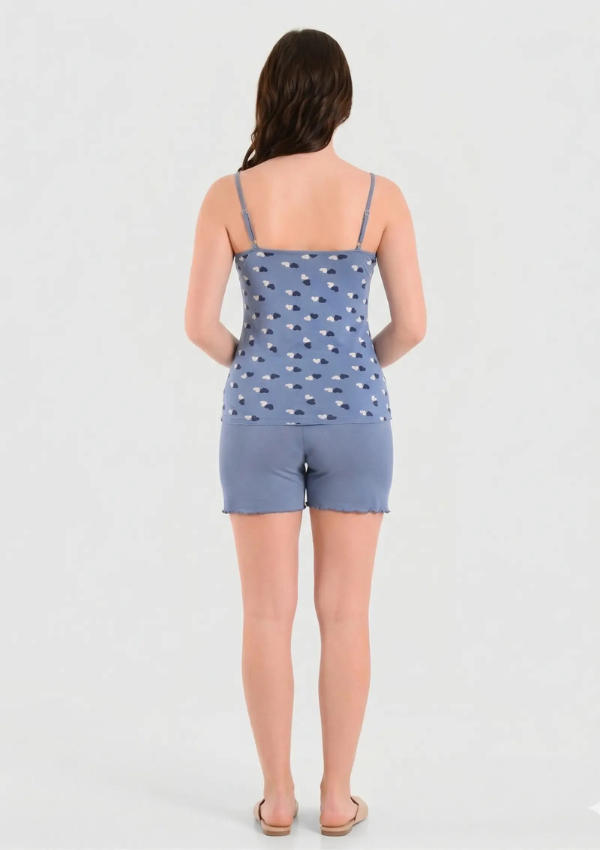 Piżama Damska Blue Hearts, Niebieski, M - 2XL