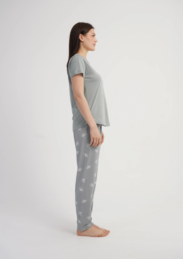 Piżama Damska Vienetta Sage Blossom, Szary, r. M-XXL