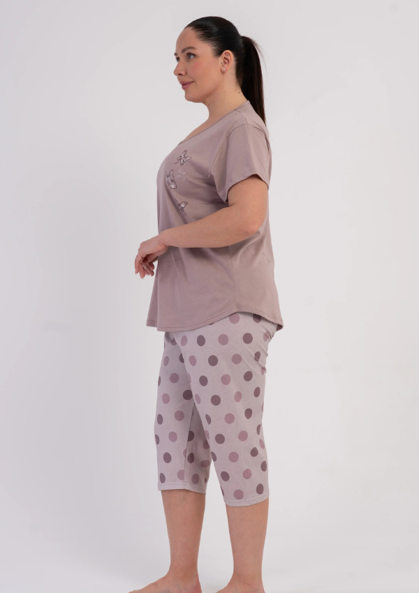 Piżama Damska Vienetta Butterfly Blush, Różowy, r. 1XL-4XL
